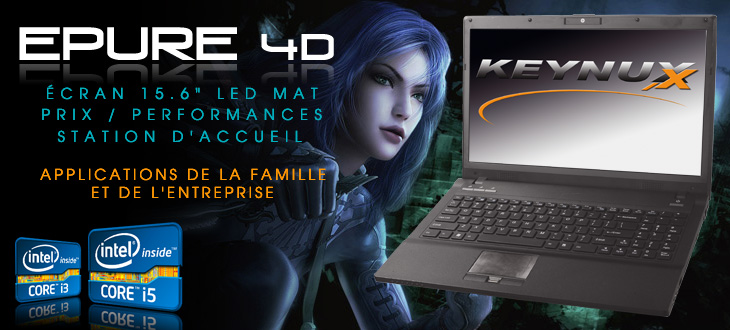 Keynux Epure 4D - Clevo W350HU Intel Core i7, directX 11 ou Quadro FX