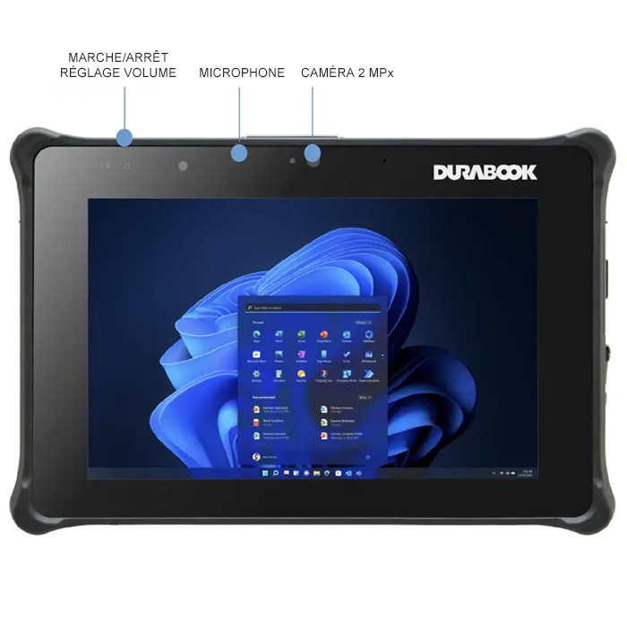 NOTEBOOTICA Tablette Durabook R8 STD Tablette tactile étanche eau et poussière IP66 - Incassable - MIL-STD 810H - MIL-STD-461G - Durabook R8